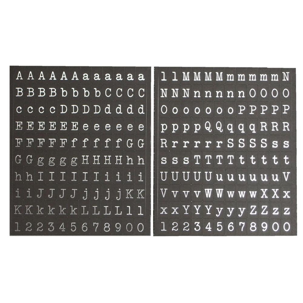 Silver Alphabet Letters Foil Stickers, 1/8-Inch, 240-Count